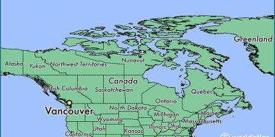 Kort over canada, der viser, vancouver