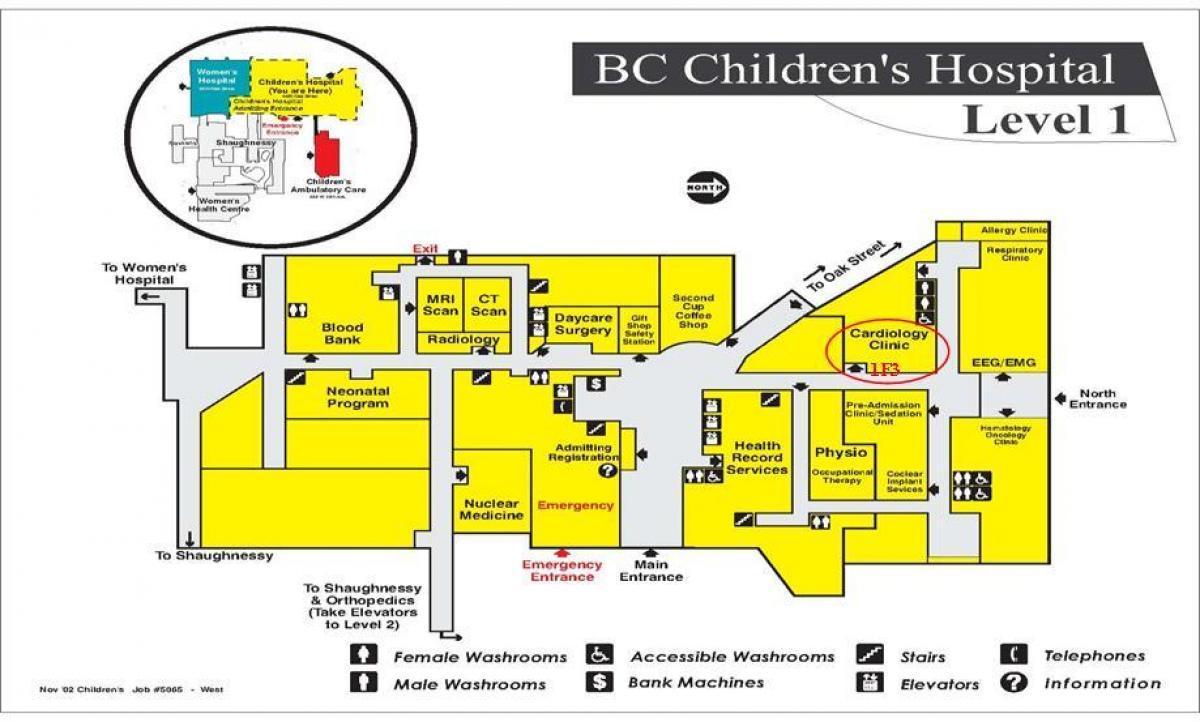 kort over bc children ' s hospital