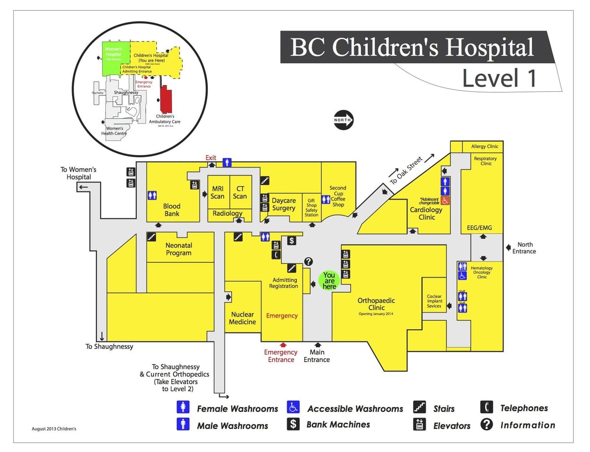 Kort over children ' s hospital i vancouver