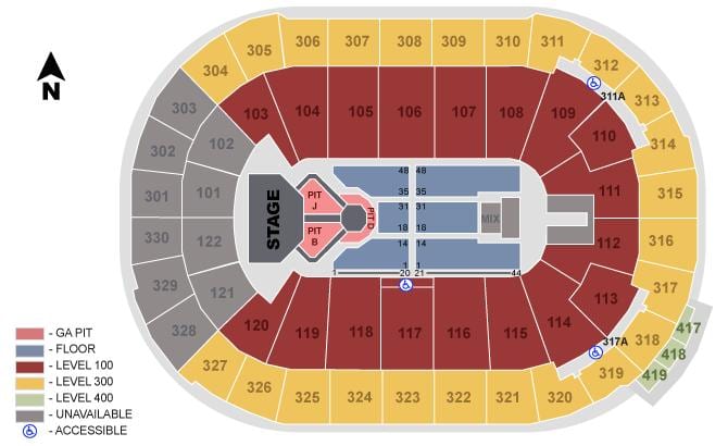 rogers arena, vancouver siddepladser kort