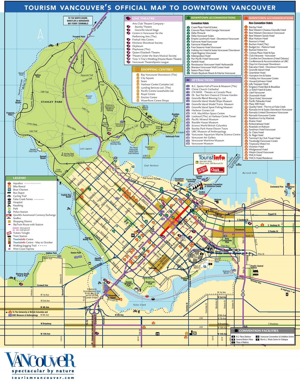 downtown vancouver kort med seværdigheder