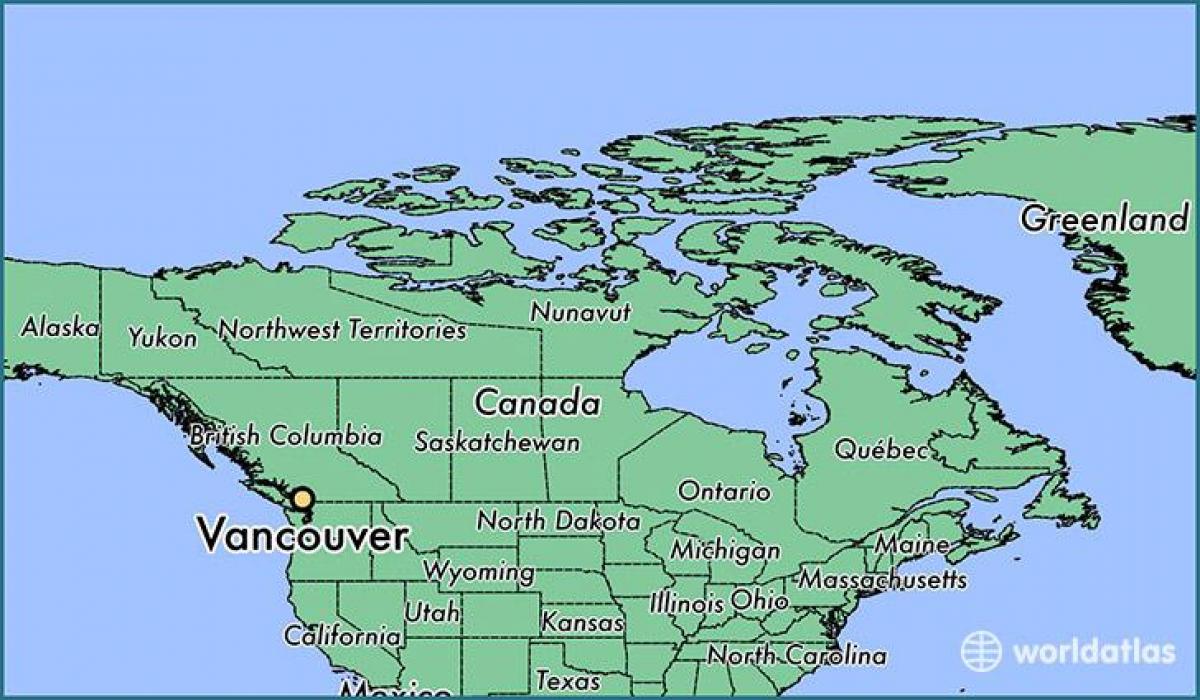 kort over canada, der viser, vancouver