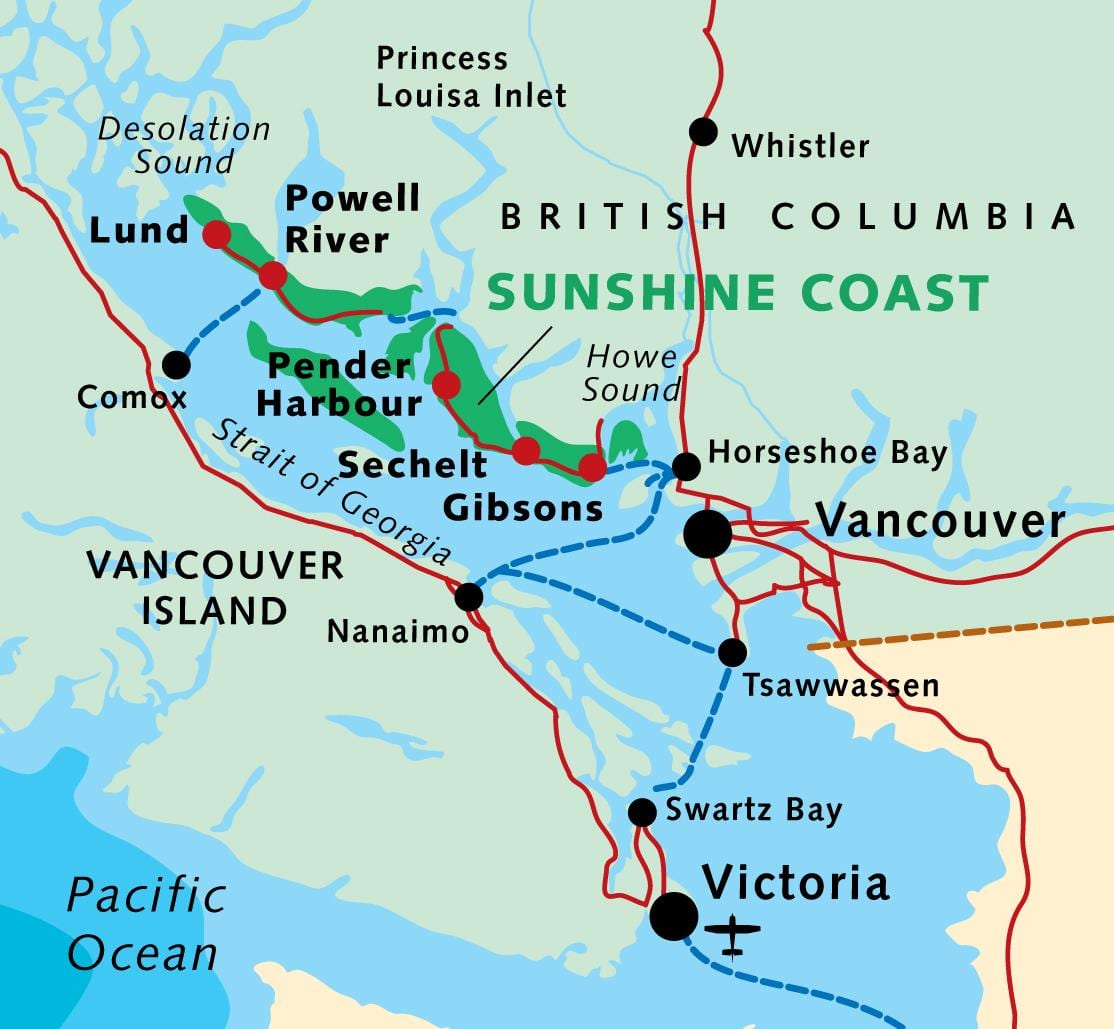 Kort over vancouver færge