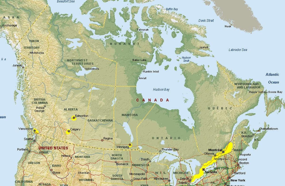 Kort over vancouver grænseovergang