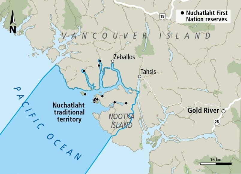 Kort over vancouver island første nationer