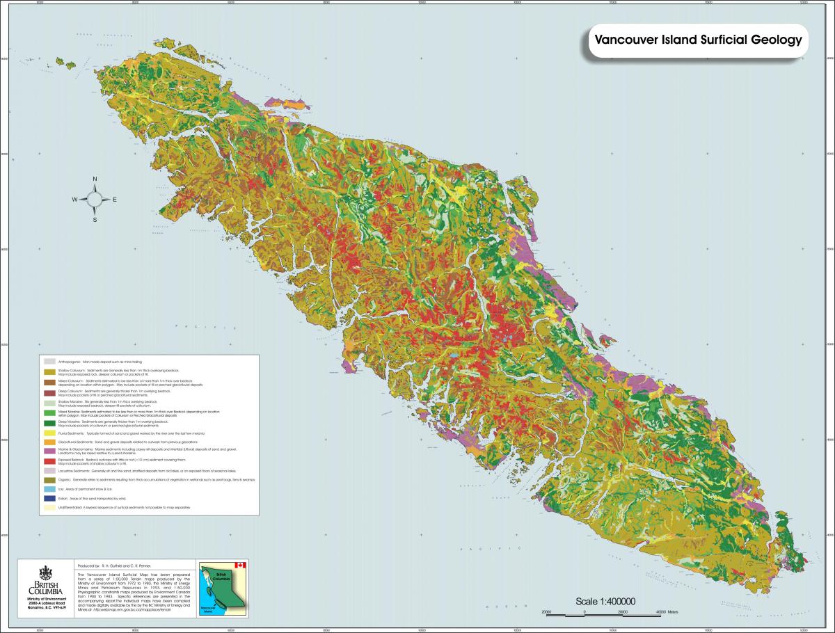 Kort over vancouver island geologi