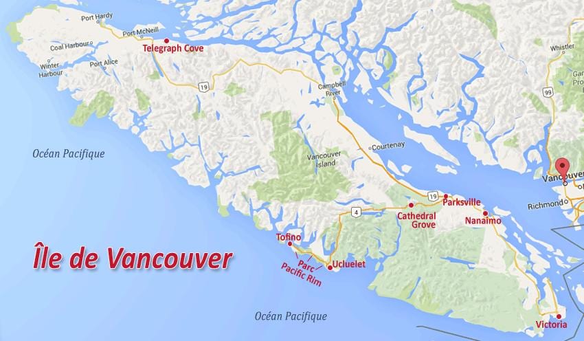 Kort over vancouver island guld krav 