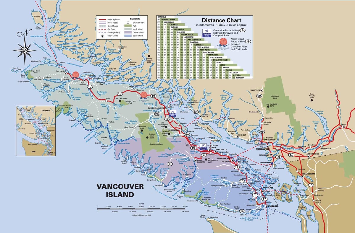 vancouver island highway kort