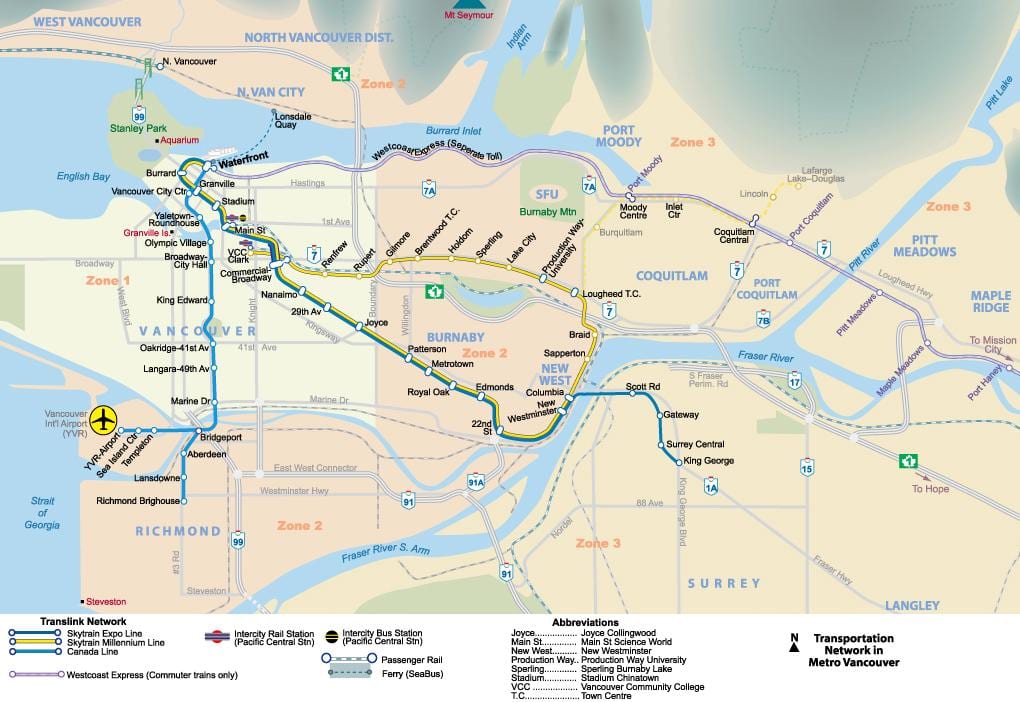 vancouver bc subway kort