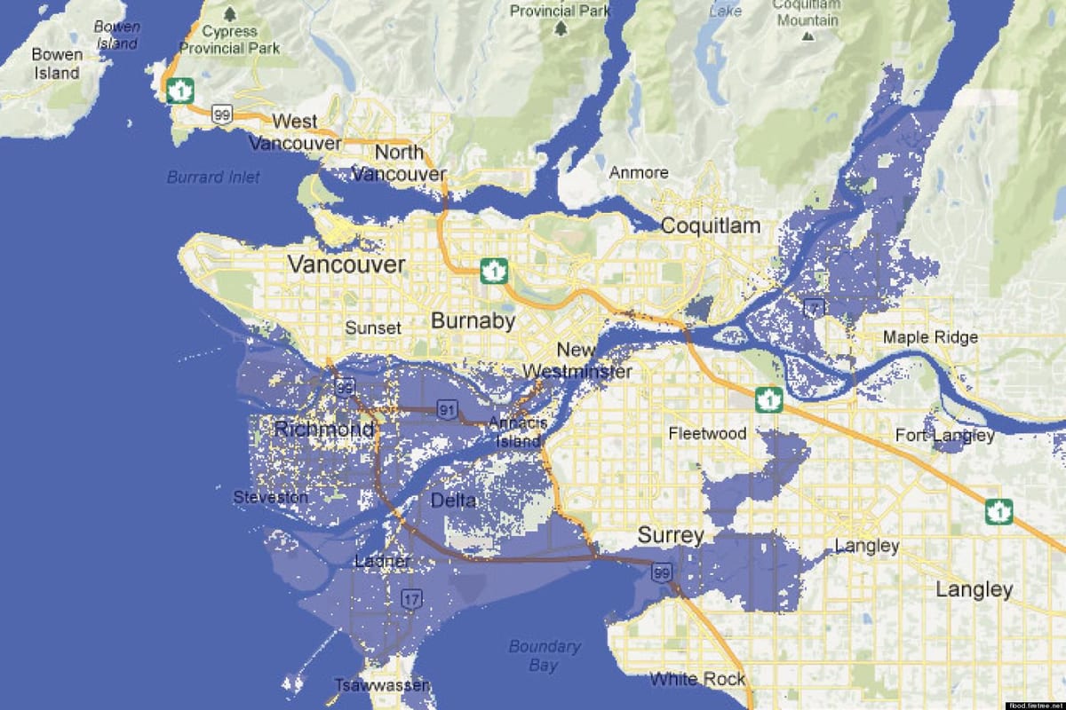 Kort over vancouver oversvømmelse
