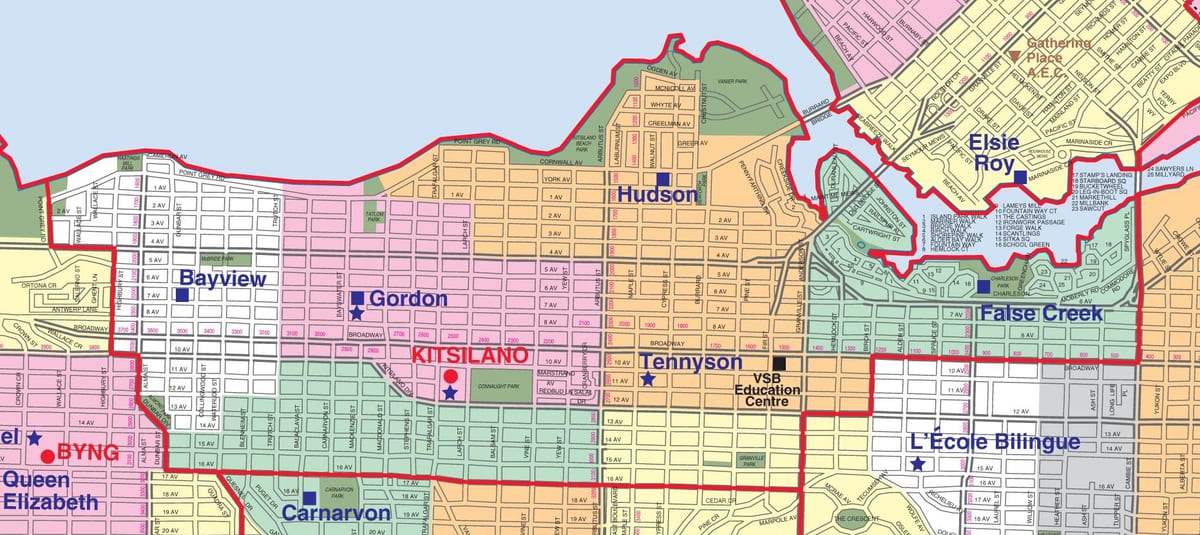 vancouver school district grænsekort