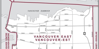 Kort over øst vancouver 