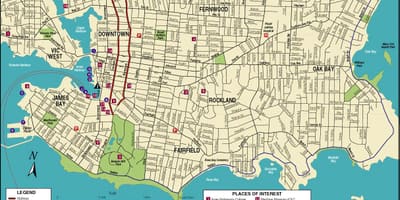 Kort over vancouver canada og det omkringliggende område