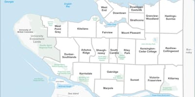 Kort over vancouver og område