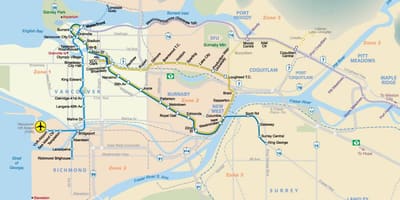 Kort over metro vancouver-området