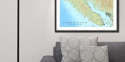 Kort over vancouver island væggen