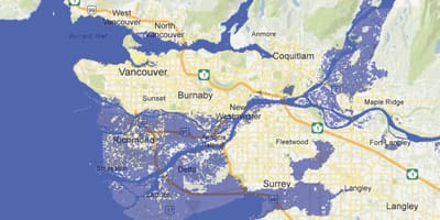 Kort over vancouver oversvømmelse