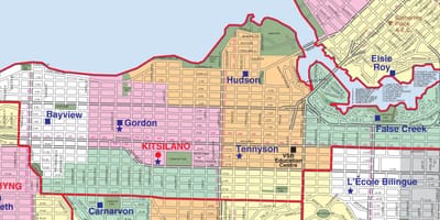 Vancouver school district grænsekort